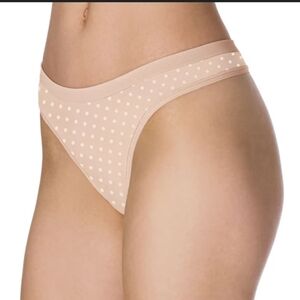 S/5 Barely There Custom Flex Fit Thong Beige polka dot nwt 2556